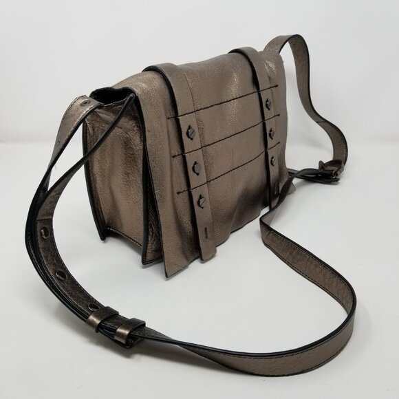 VIA SPIGA Bronze Metallic Leather Crossbody Bag w/ Adjustable Strap - Picture 5 of 16